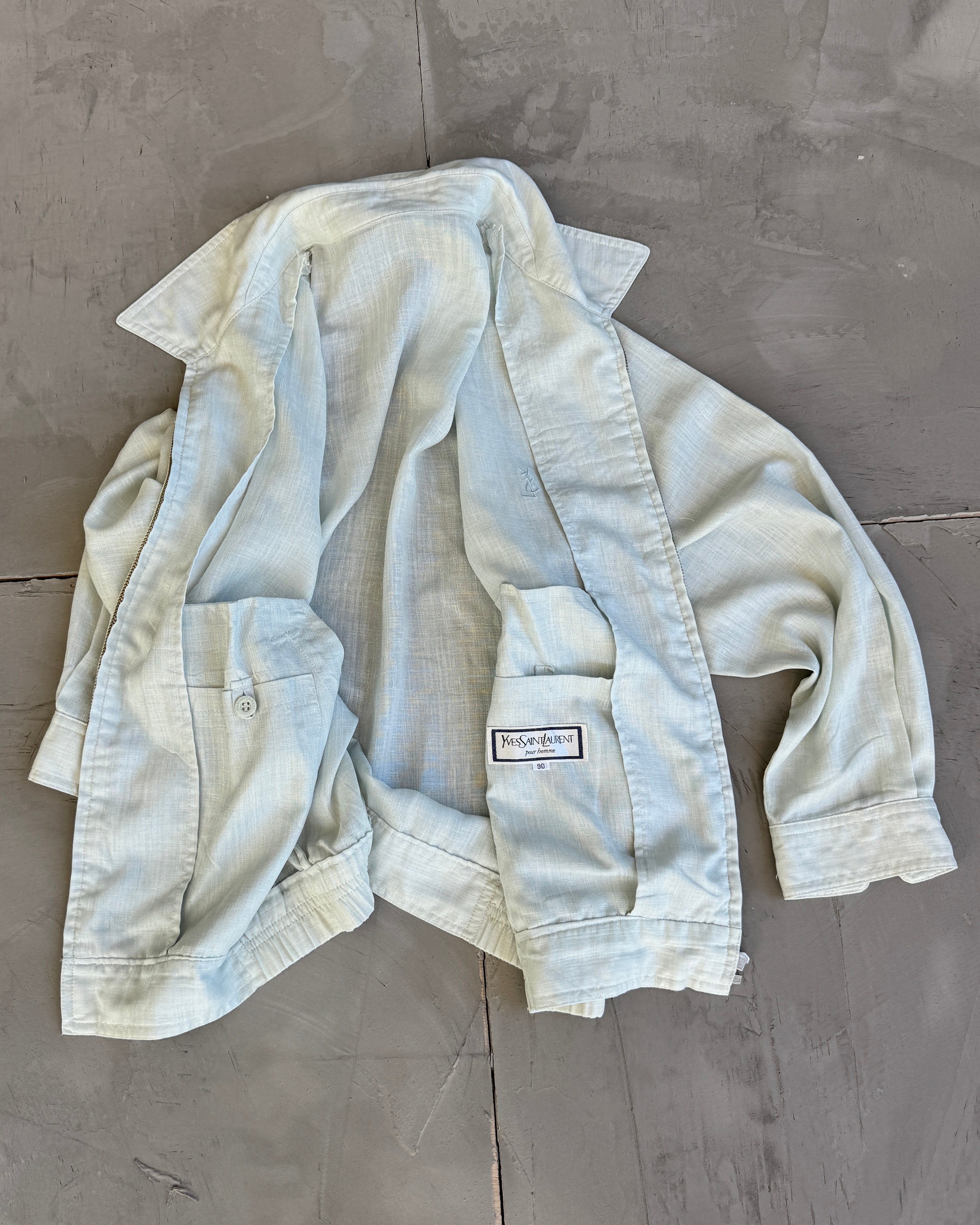 Yves Saint Laurent YSL Light Blue Linen Jacket
