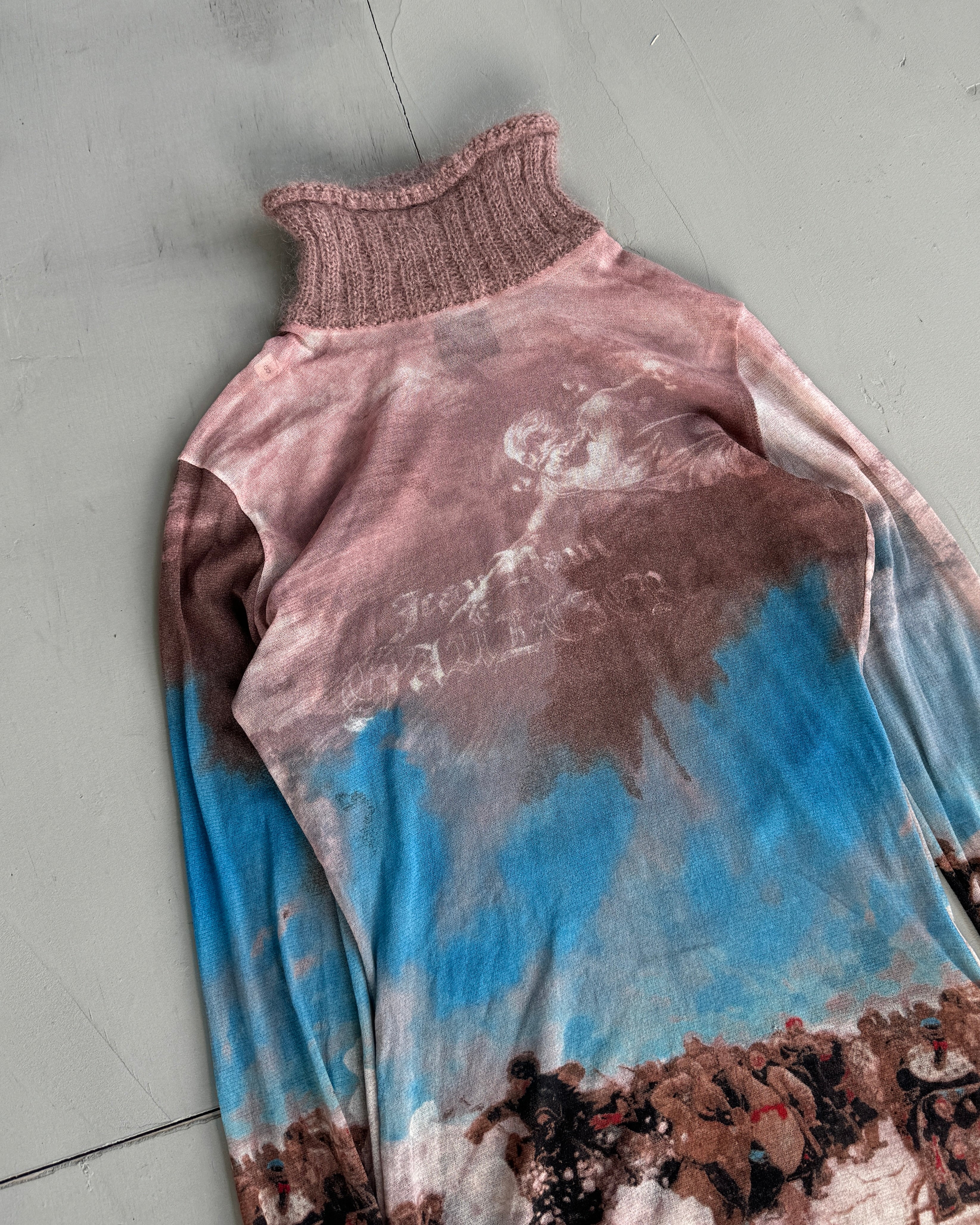 JEAN PAUL GAULTIER AW98 GRAPHIC MESH TOP - M