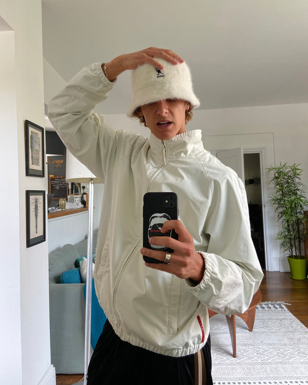 PRADA SPORT 90S WHITE NYLON JACKET - L