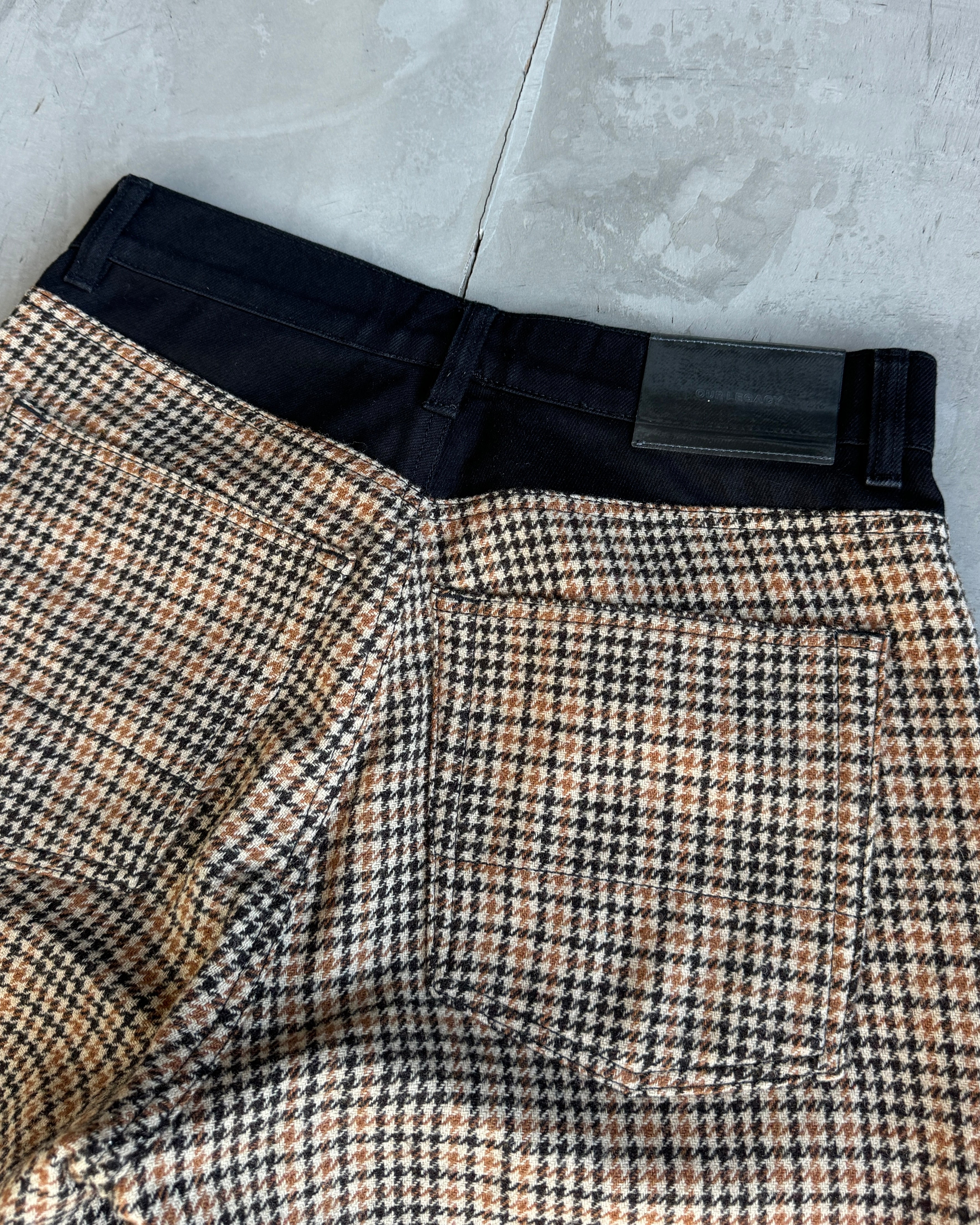 Our Legacy Third Cut Houndstooth Check Wide Leg Trousers - M