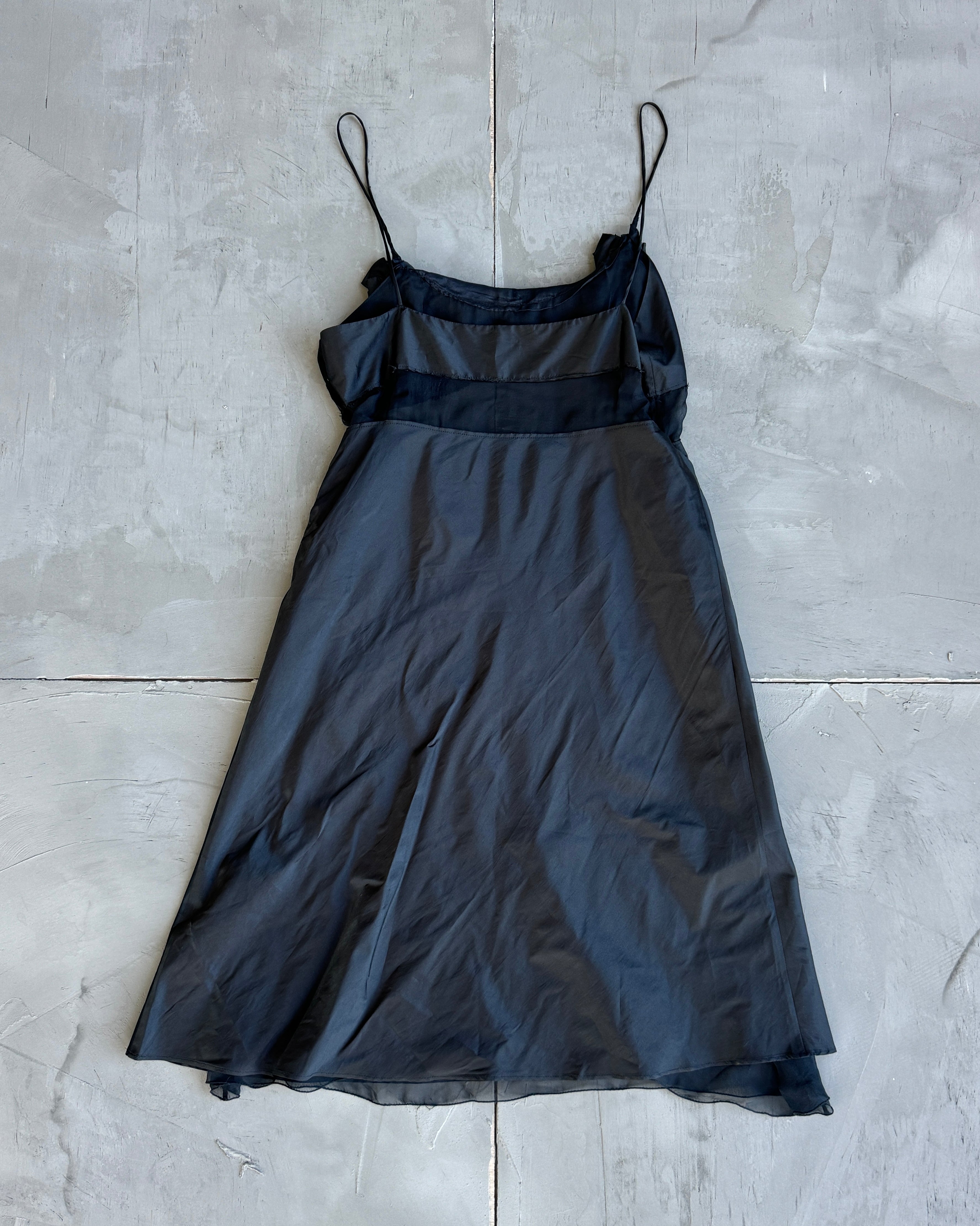 Miu Miu Silk Sheer Panel Flower Dress - M