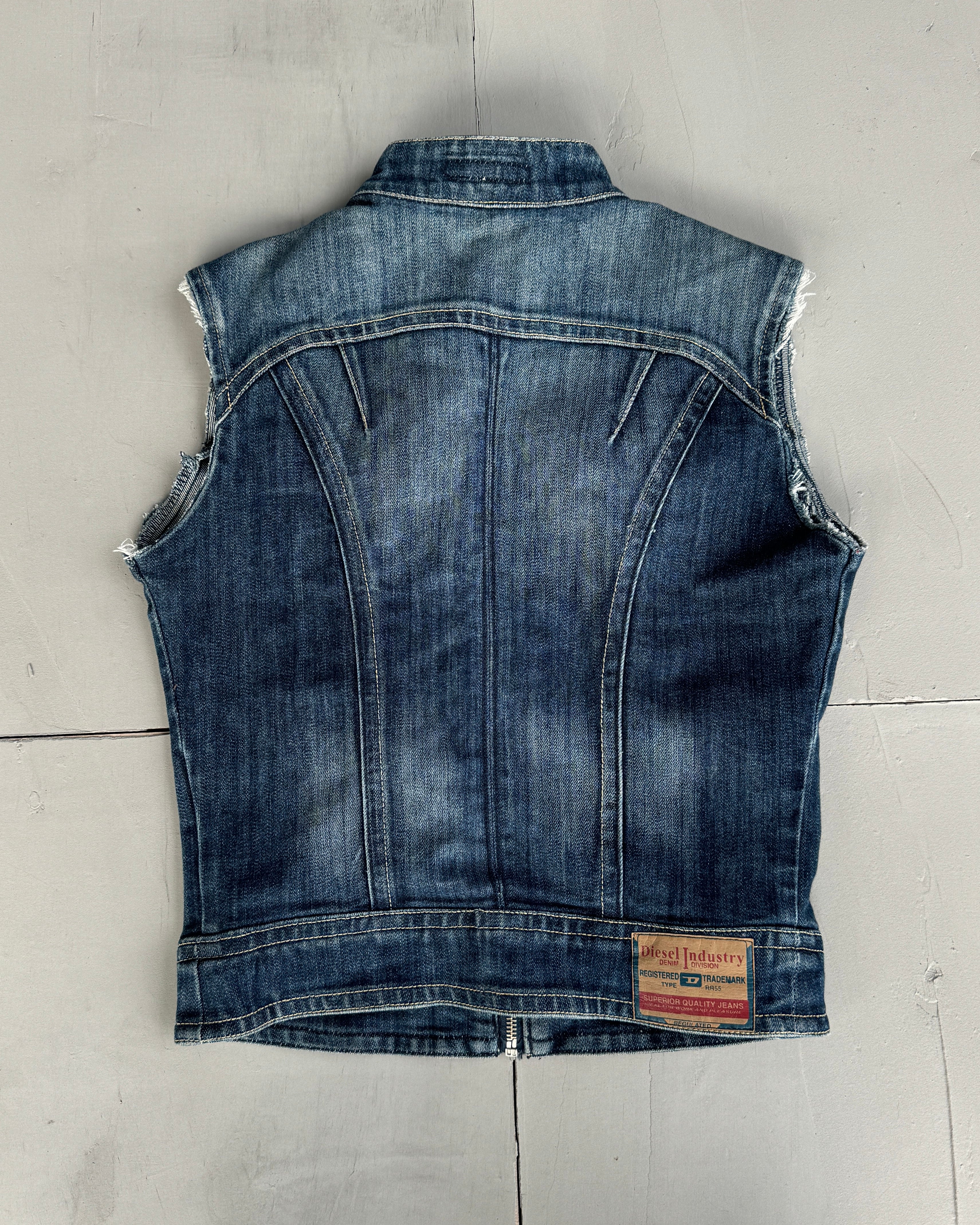 DIESEL 2000'S DENIM WAISTCOAT - S