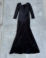 Giorgio Armani Asymmetric Neckline Velvet Dress - M