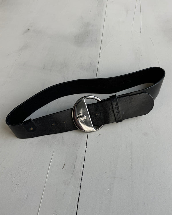 DIESEL OVERSIZED BUCKLE LEATHER BELT