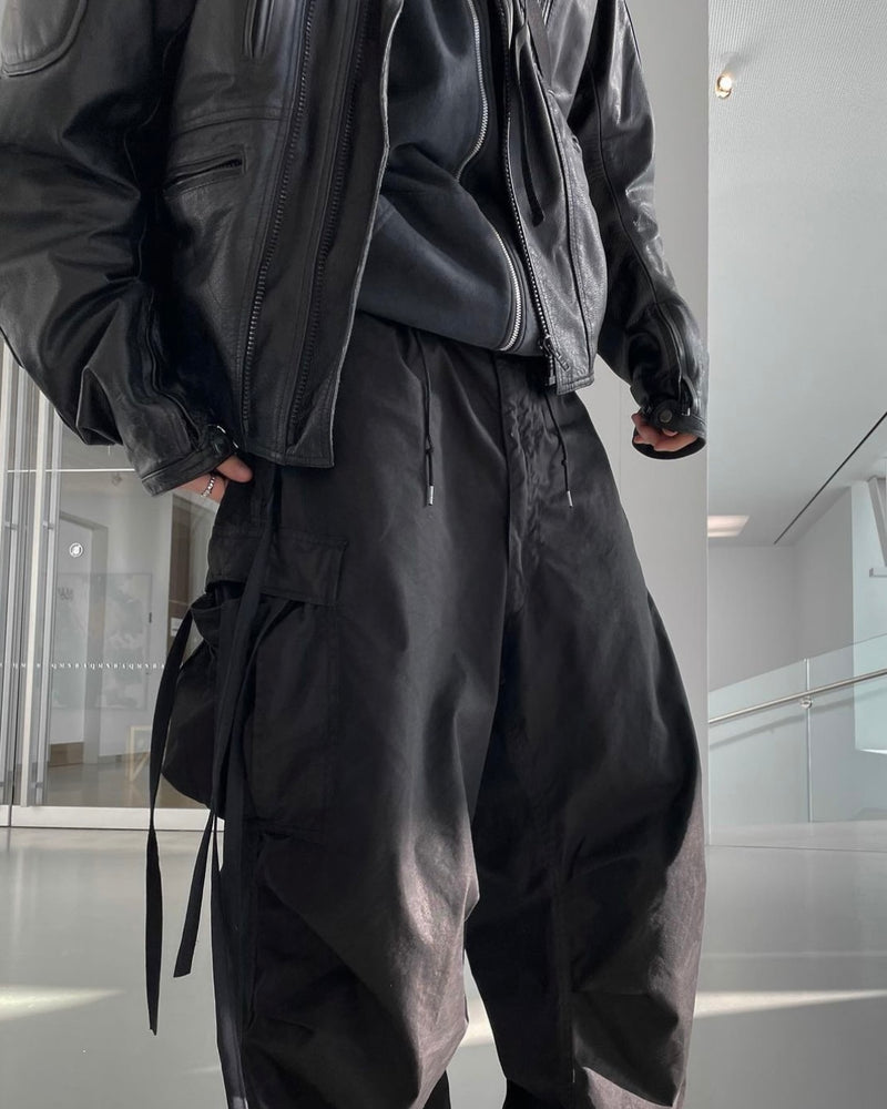 1990S VINTAGE MILITARY CARGO OVERPANTS IN BLACK