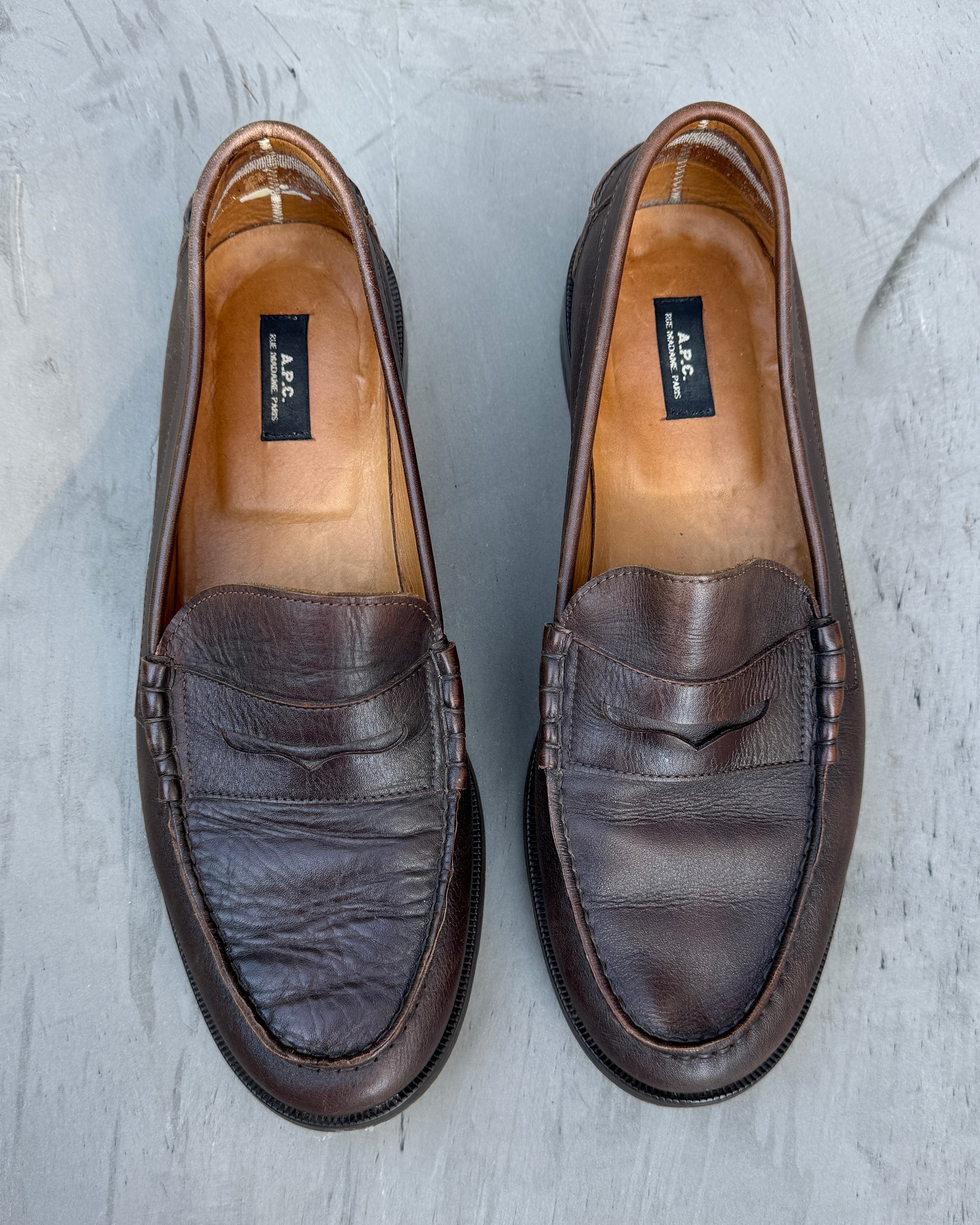 APC Brown Leather Loafers - UK 9