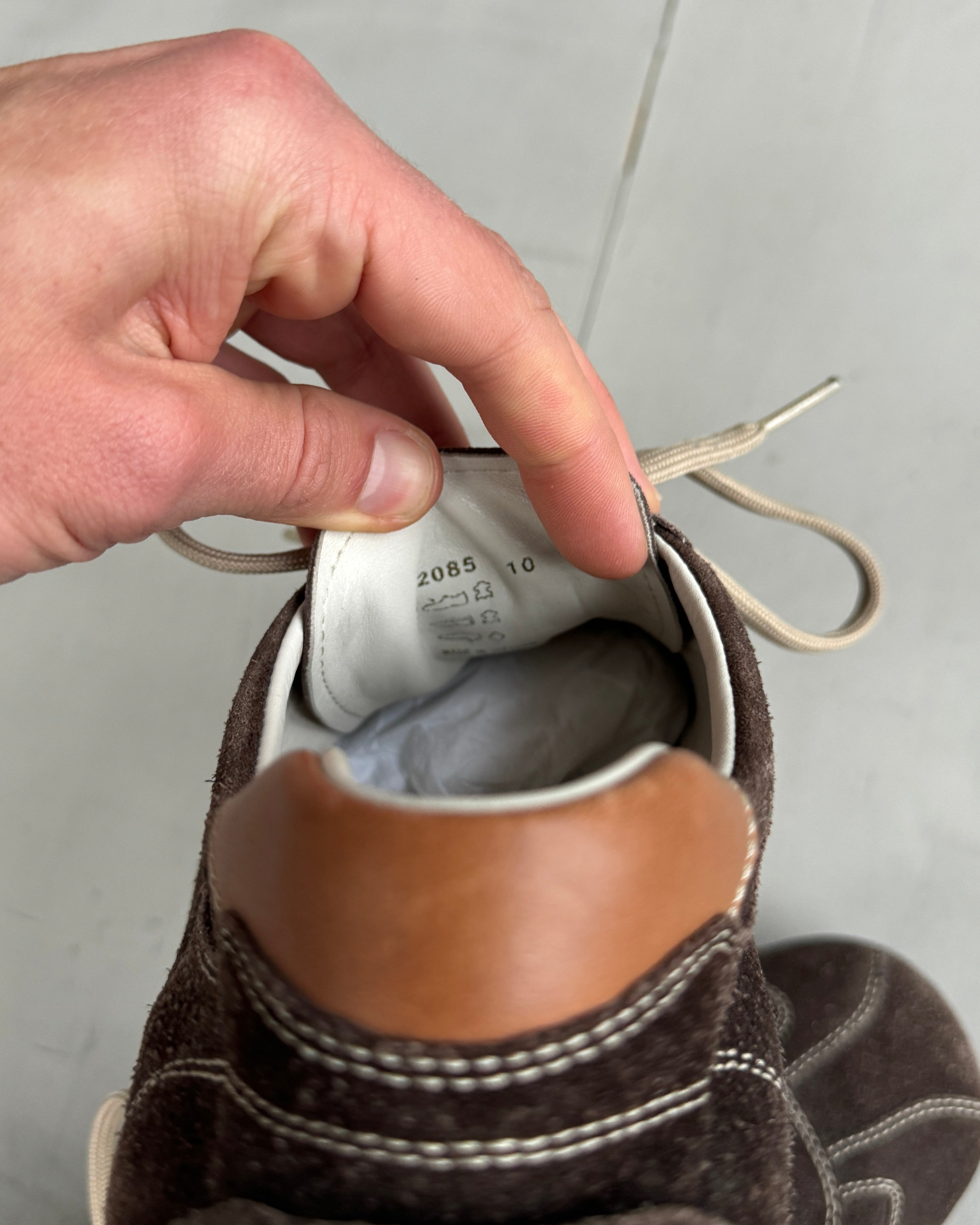 PRADA EARLY-2000'S BROWN LOW PROFILE SUEDE TRAINERS - UK 10