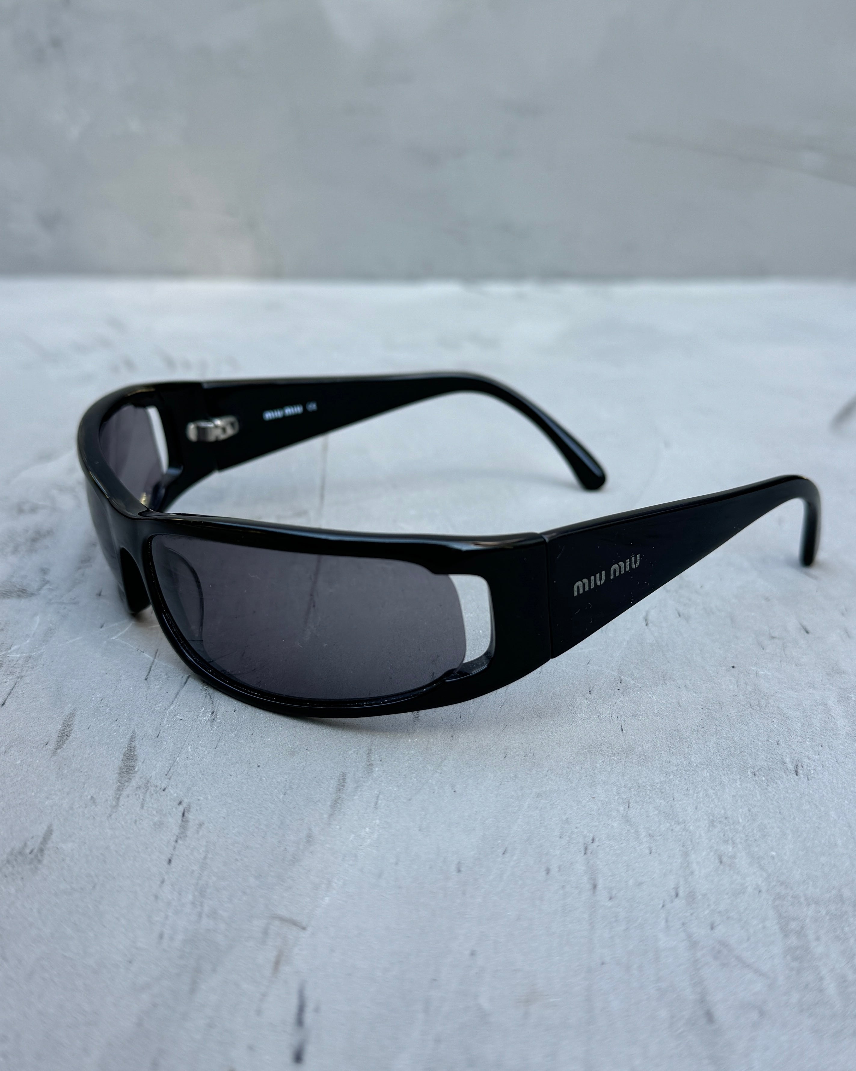 Miu Miu Wrap Around Black Sunglasses