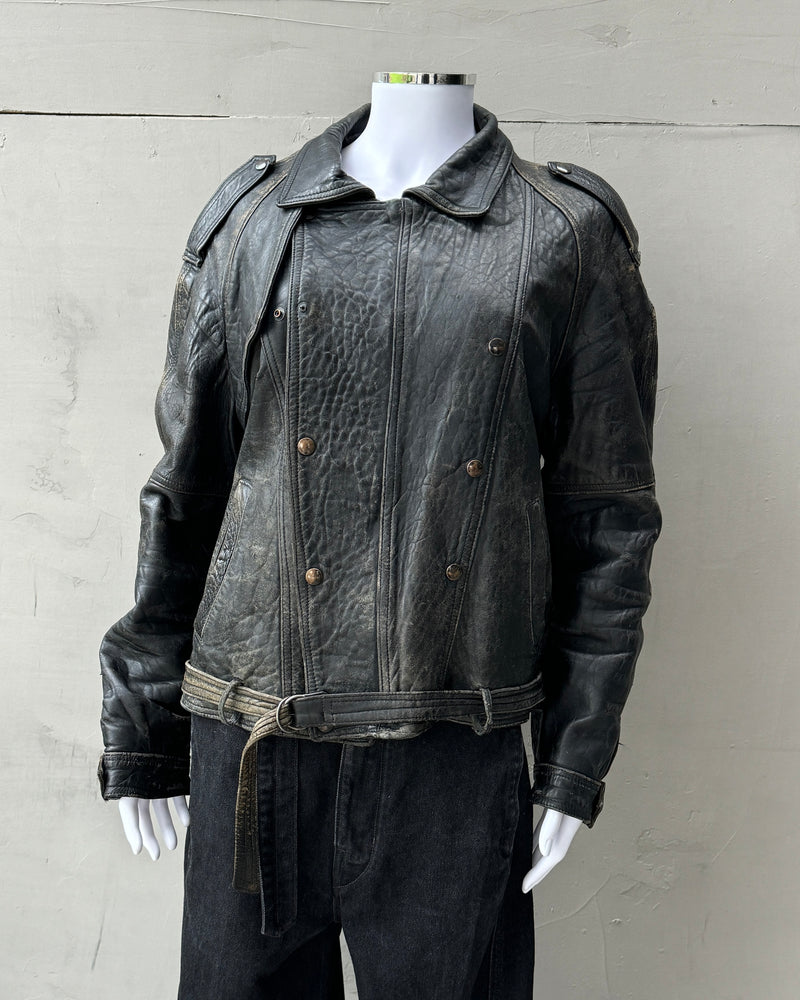 1980'S SWEDISH LEATHER MOTO JACKET