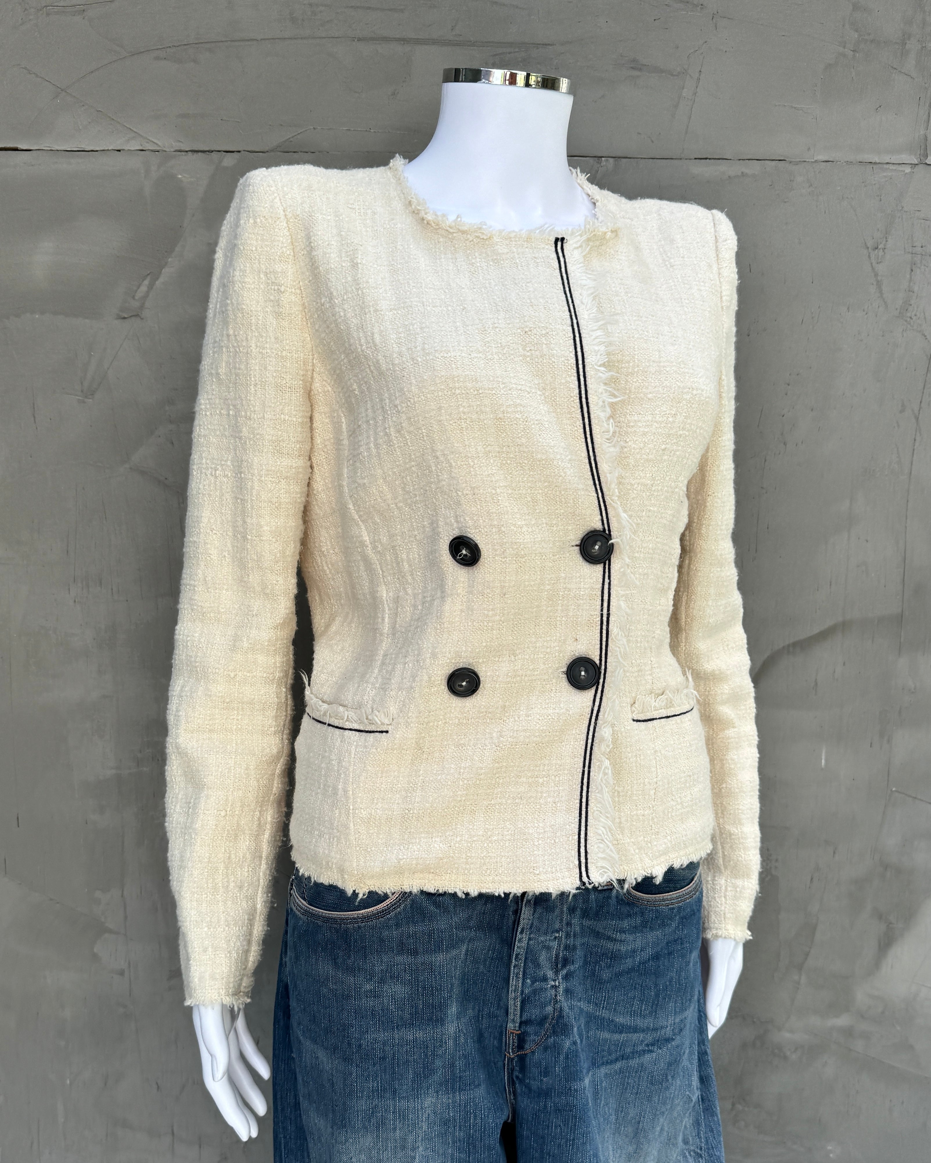 Isabel Marant Étoile Textured Cotton Asymmetric Jacket - L