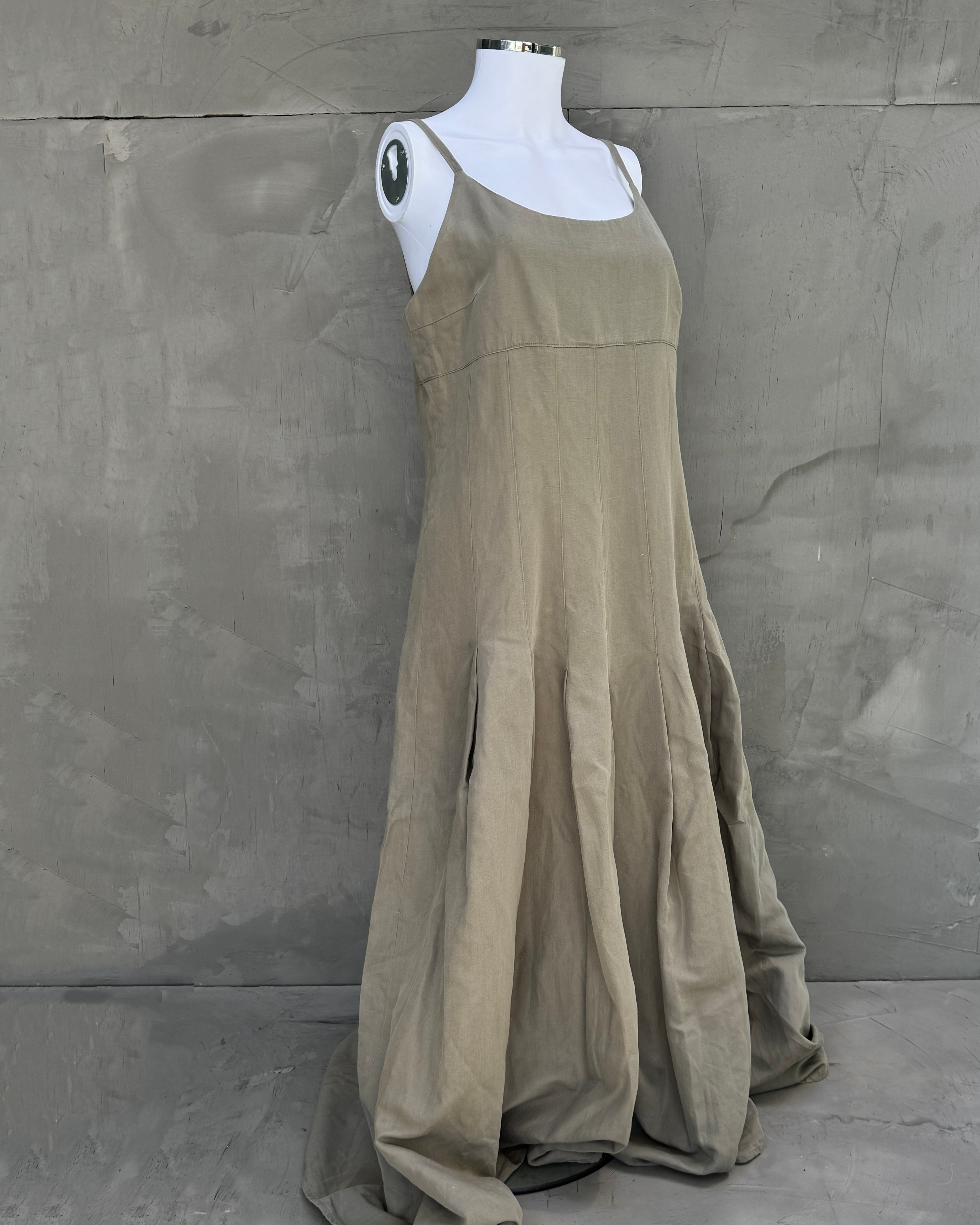 Sarah Pacini Cotton Pleated Maxi Dress - M/L