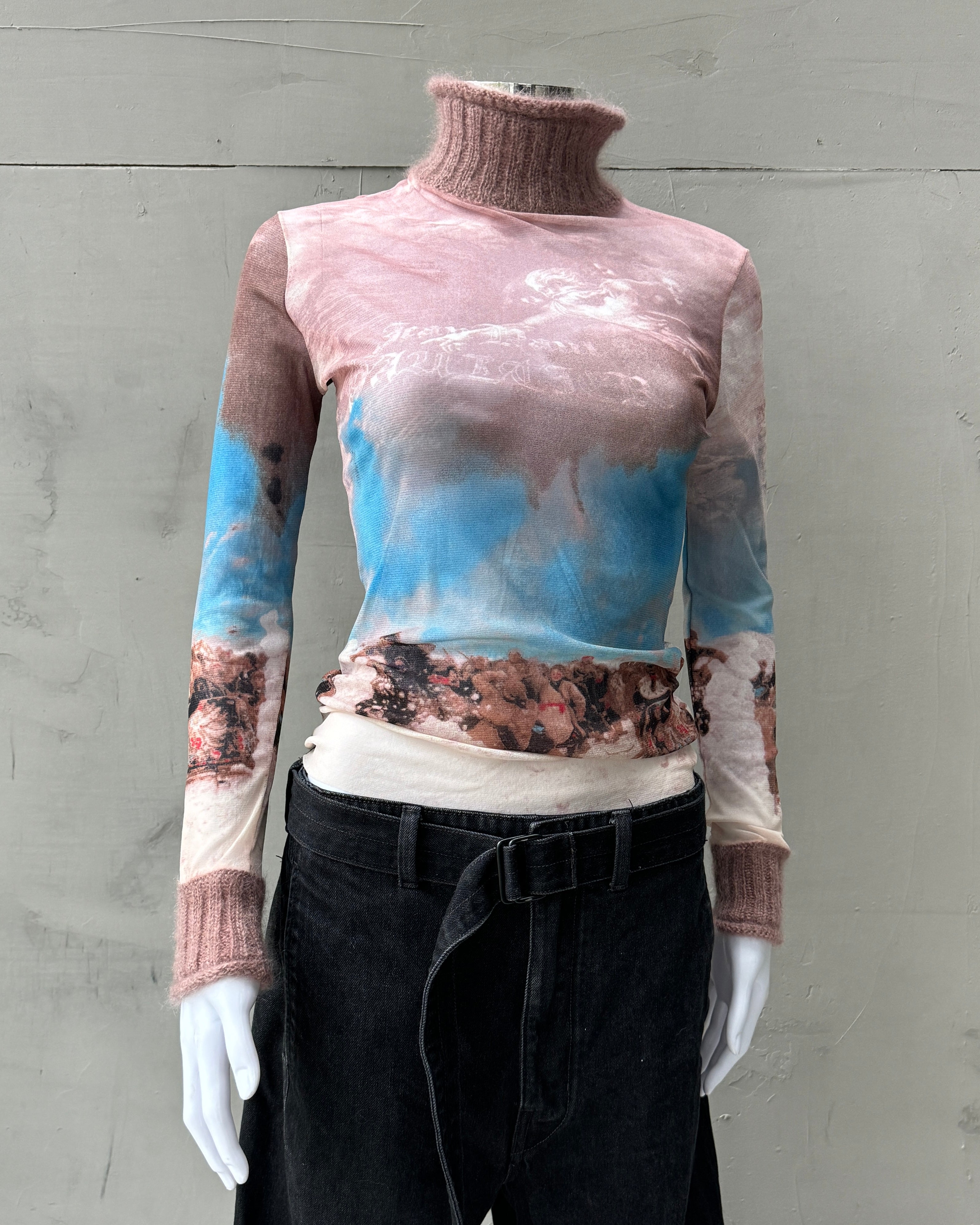 JEAN PAUL GAULTIER AW98 GRAPHIC MESH TOP - M