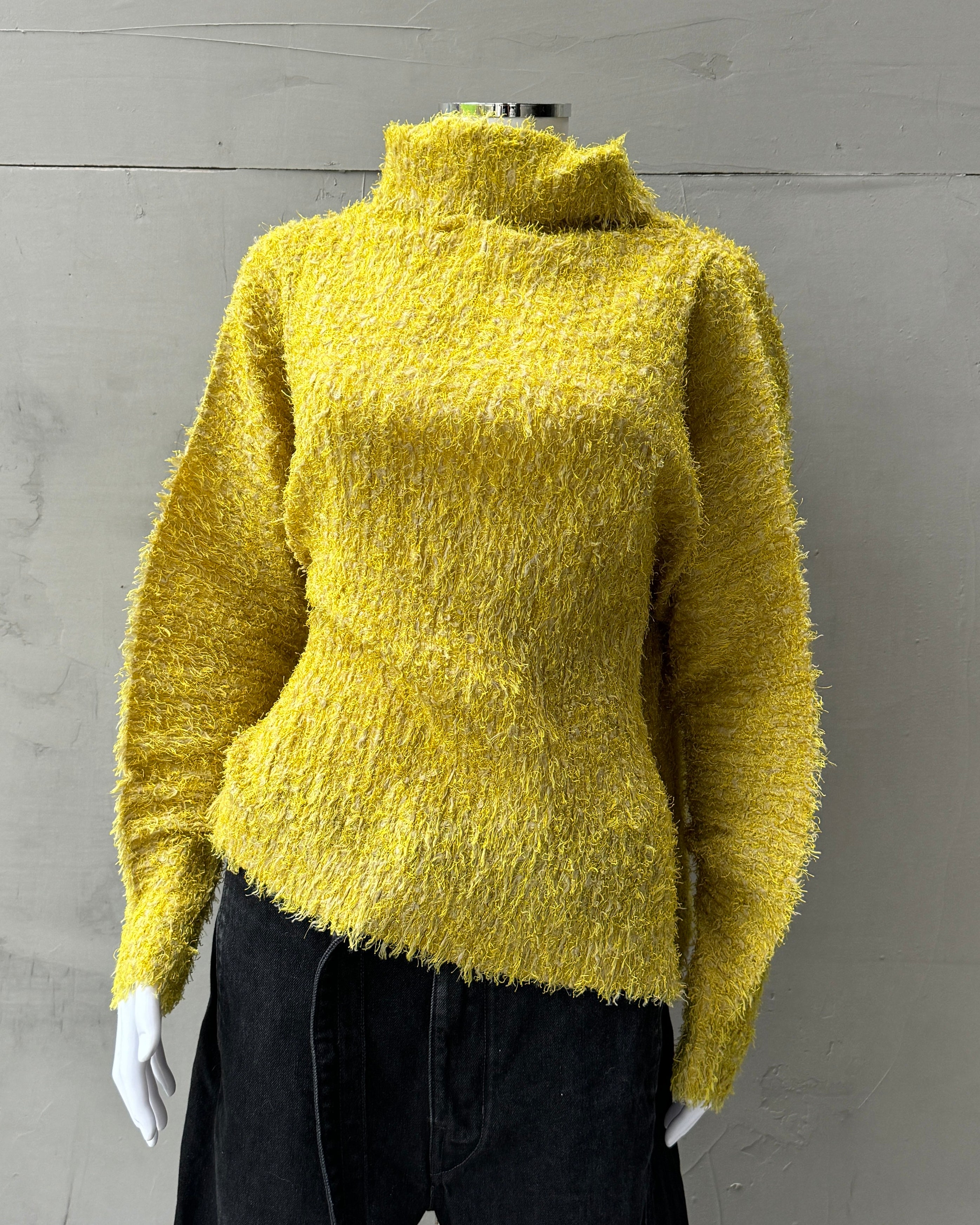 Issey Miyake Pleats Please FW18 Textured Yellow Top