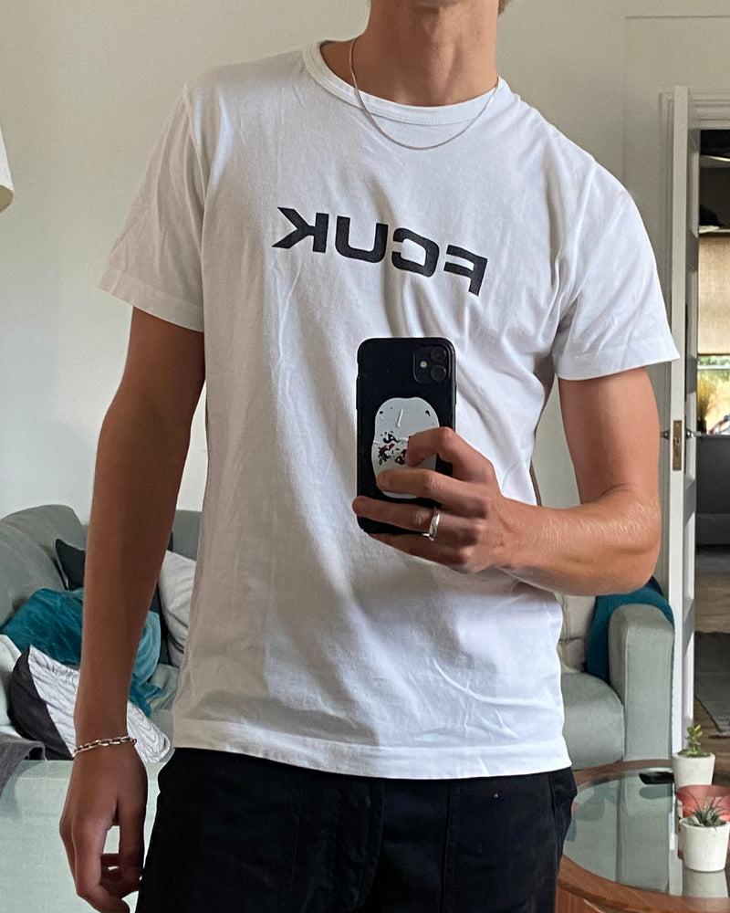 FCUK 2000'S WHITE TEE - L