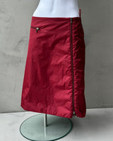 PRADA SPORT RED NYLON SKIRT - M