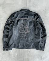 WILSONS 90'S DRAGON BLACK LEATHER JACKET - L