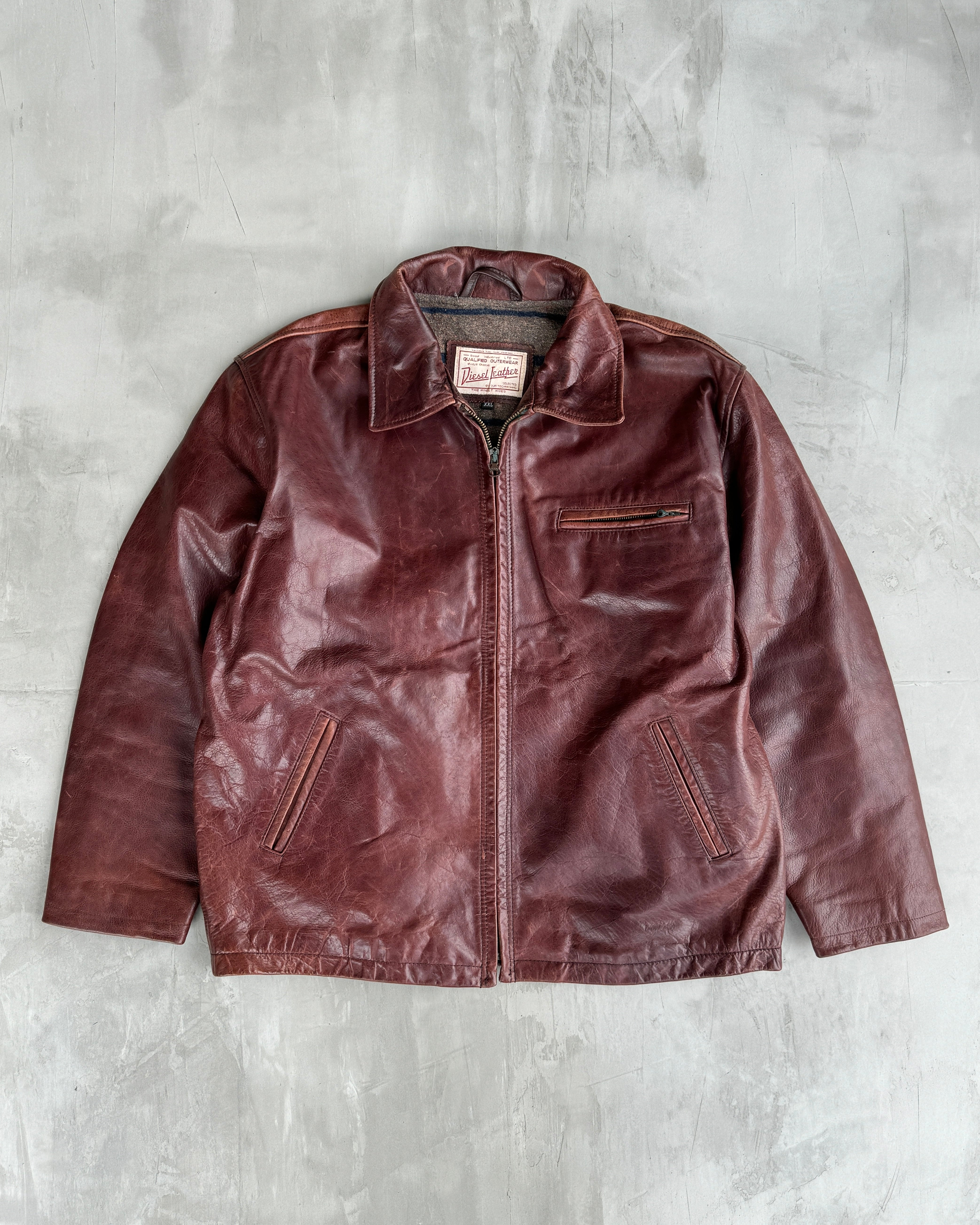 DIESEL 80'S LEATHER JACKET - XXL
