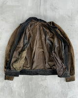 1990'S PLEATED SUEDE LEATHER JACKET - S/M