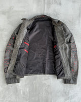 DAKAR 90'S BLACK LEATHER RACER JACKET - XL