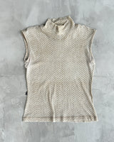 CAVALLI JEANS 2000'S SNAKE SKIN MESH VEST TOP - M/L