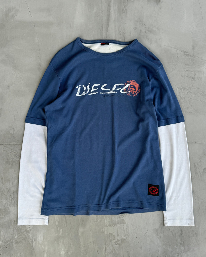DIESEL 2000'S DOUBLE LAYERED LONG SLEEVE TOP - L