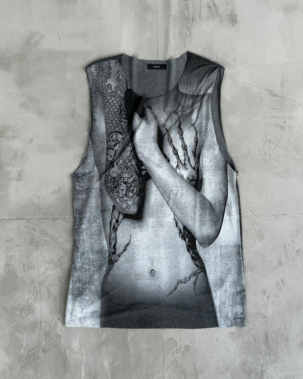 DIESEL 2000'S NAKED BODY PRINT VEST - L