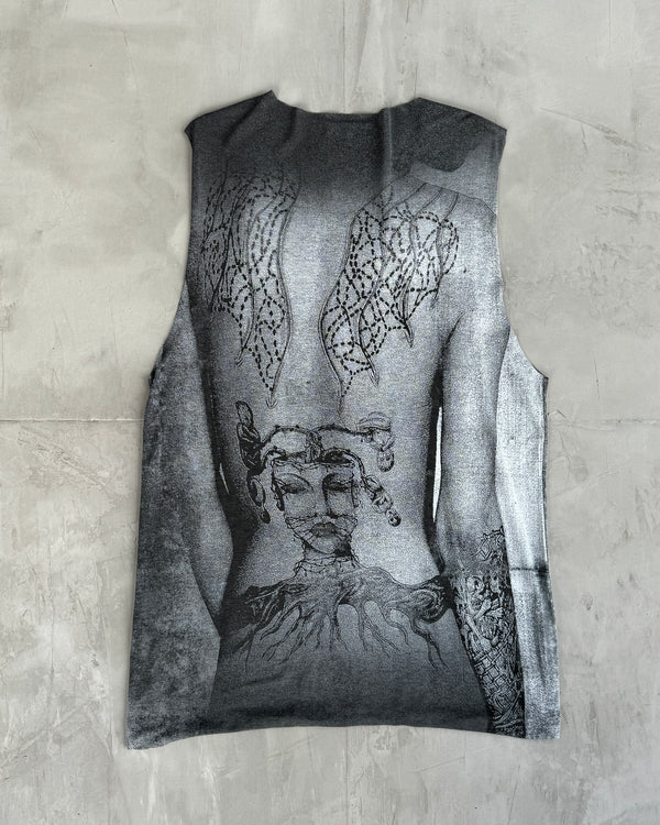 DIESEL 2000'S NAKED BODY PRINT VEST - L