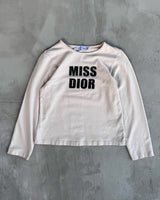 CHRISTIAN DIOR 'MISS DIOR' RHINESTONED LOGO PINK TOP - S