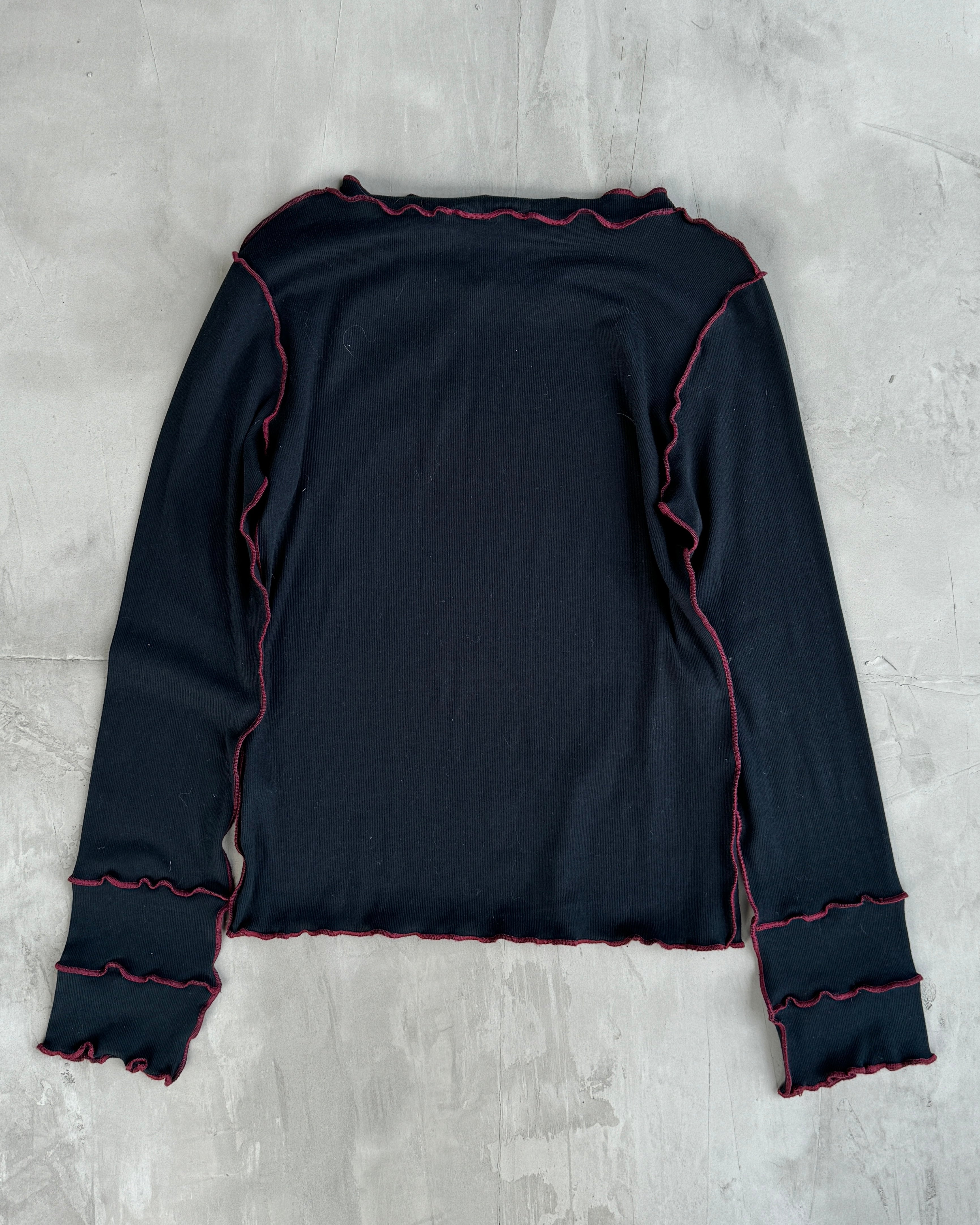 COP COPINE CONTRAST HEM LONG SLEEVE TOP - S