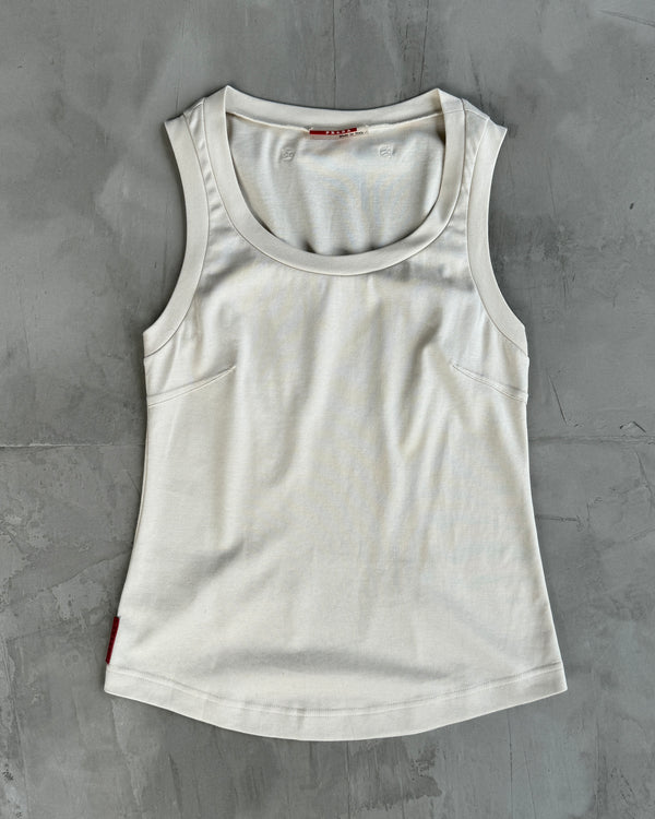 PRADA SPORT 2000'S CREAM VEST TOP - M