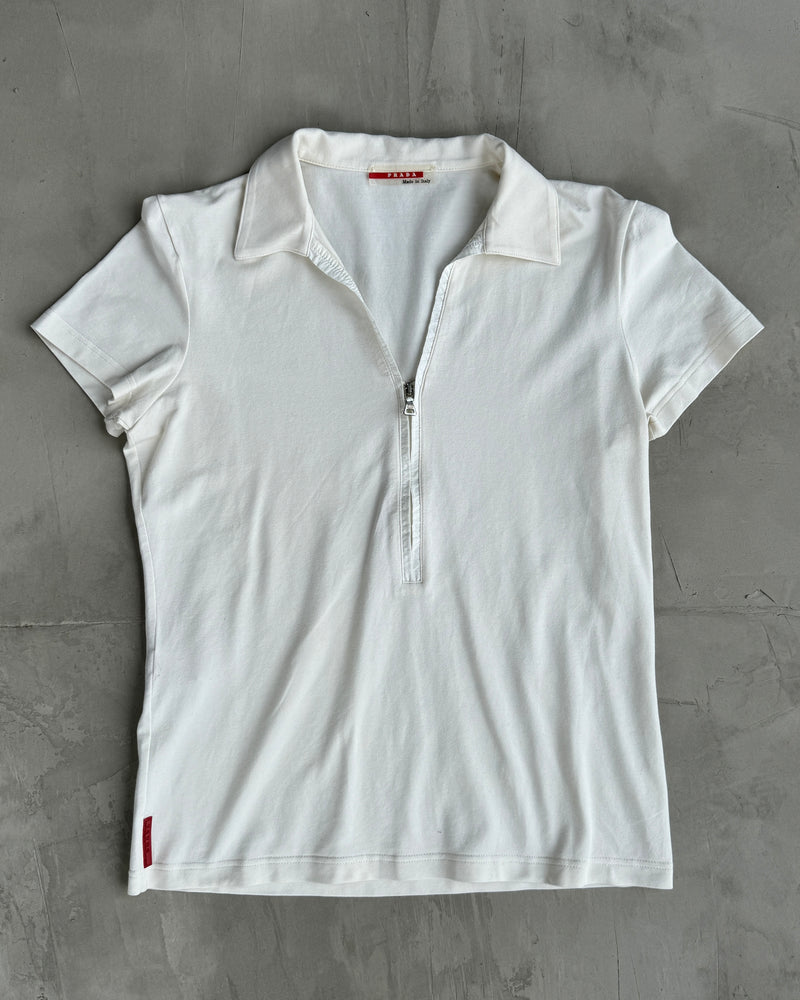 PRADA SPORT 2000'S ZIP-UP COLLARED TOP - M