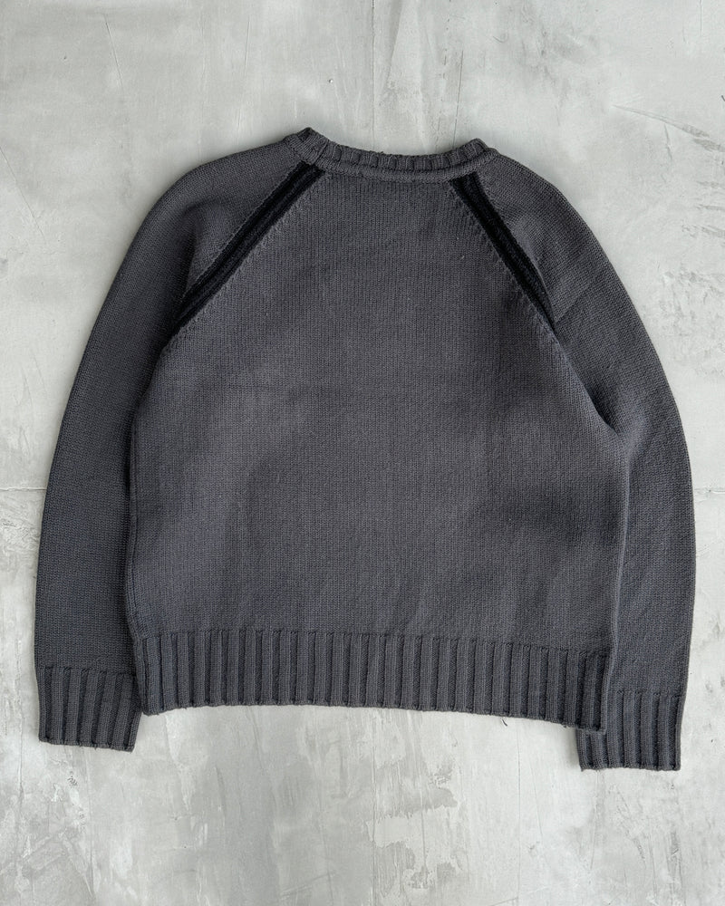 DIESEL 2000'S SPELLOUT LOGO KNIT SWEATSHIRT - M