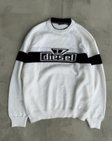 DIESEL 2000'S SPELL OUT LOGO KNIT SWEATSHIRT - XL