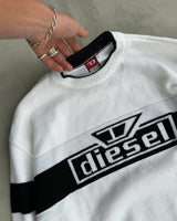 DIESEL 2000'S SPELL OUT LOGO KNIT SWEATSHIRT - XL