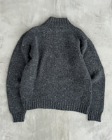 DIESEL 2000'S 'D' MARL KNIT HIGH NECK SWEATSHIRT - L