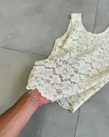 FLORAL LACE MESH VEST TOP - S