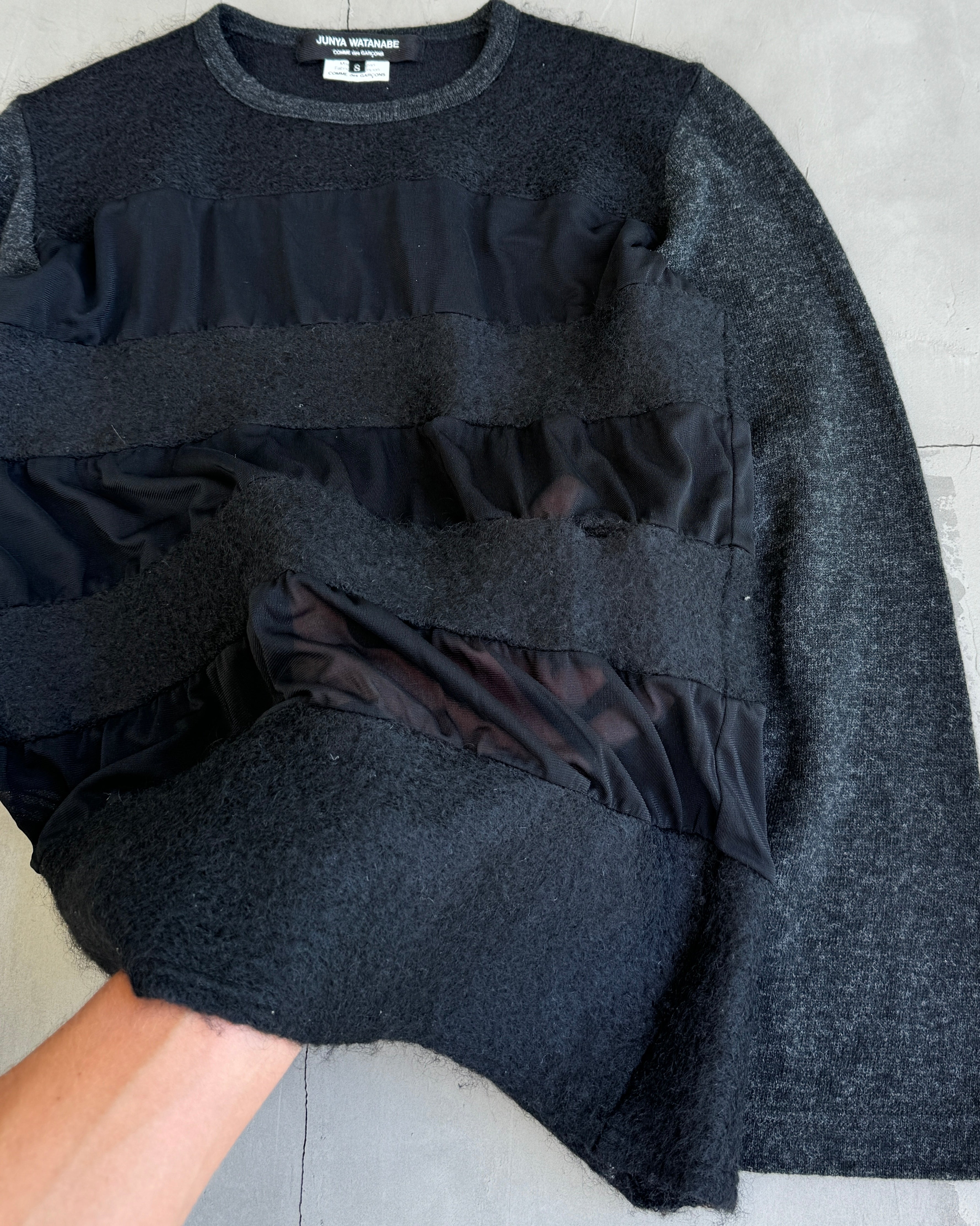 JUNYA WATANABE MOHAIR AND MESH SWEATSHIRT - S