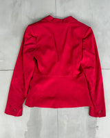 PRADA BLAZER & WRAP SKIRT 2-PIECE RED SUIT - M