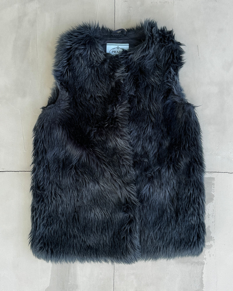 PRADA FAUX FUR WAISTCOAT - S