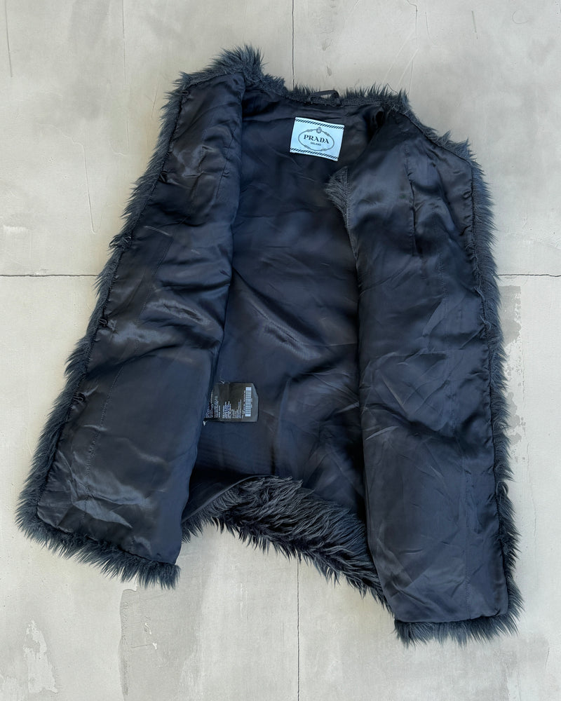 PRADA FAUX FUR WAISTCOAT - S