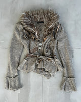 JUJU AND CHRISTINE ZIP UP FAUX FUR CARDIGAN JACKET - S/M