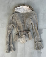 JUJU AND CHRISTINE ZIP UP FAUX FUR CARDIGAN JACKET - S/M