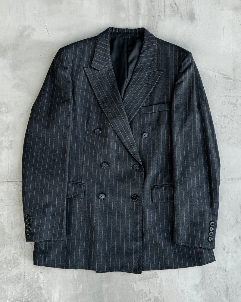 CHRISTIAN DIOR MONSIEUR DOUBLE BREASTED WOOL PINSTRIPE SUIT - 40R / M-L