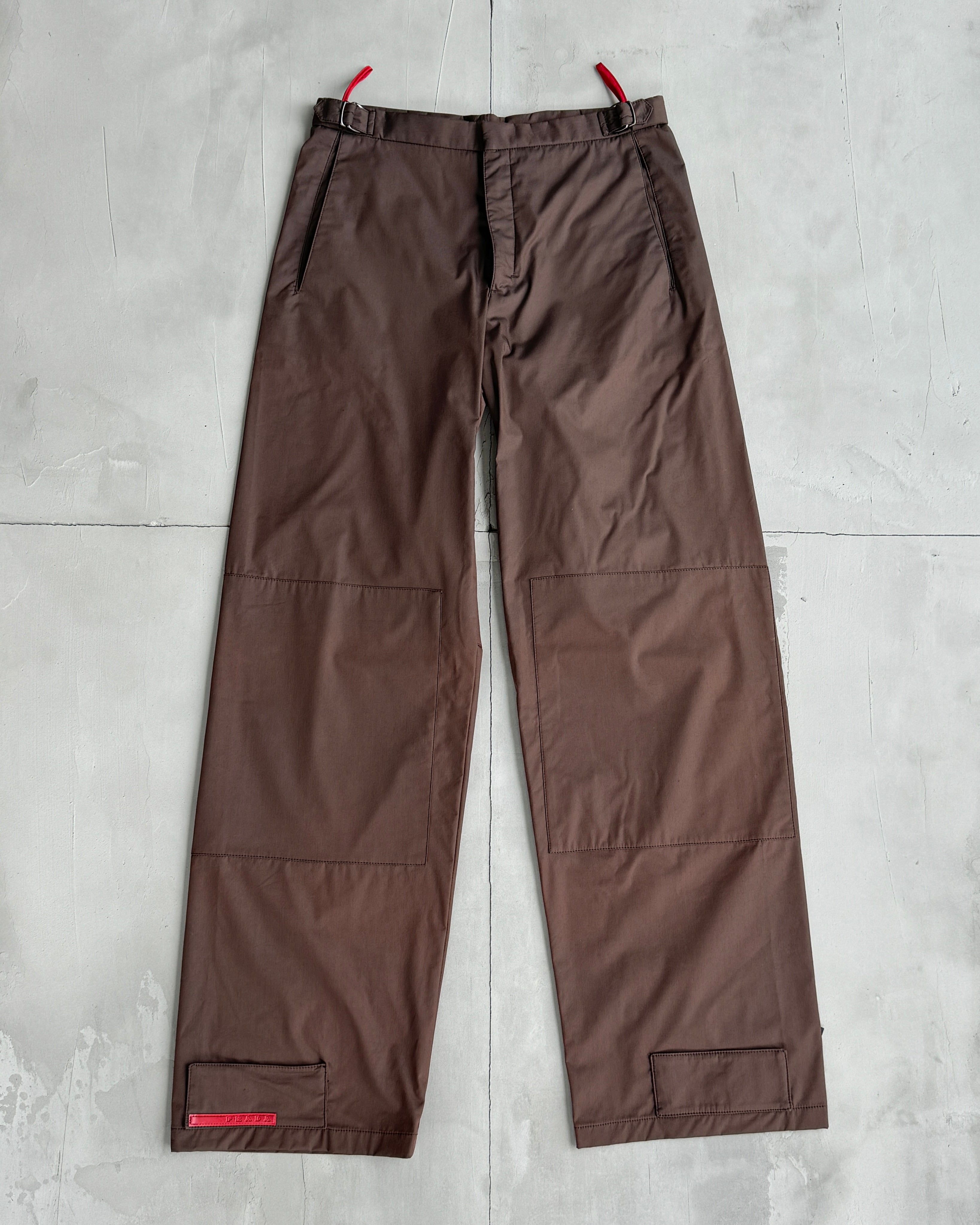 PRADA SPORT 'BELLA HADID' WIDE LEG STRAP TROUSERS - M