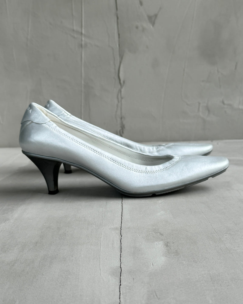 PRADA 2000'S SILVER HEELS - EU 39 / UK 6