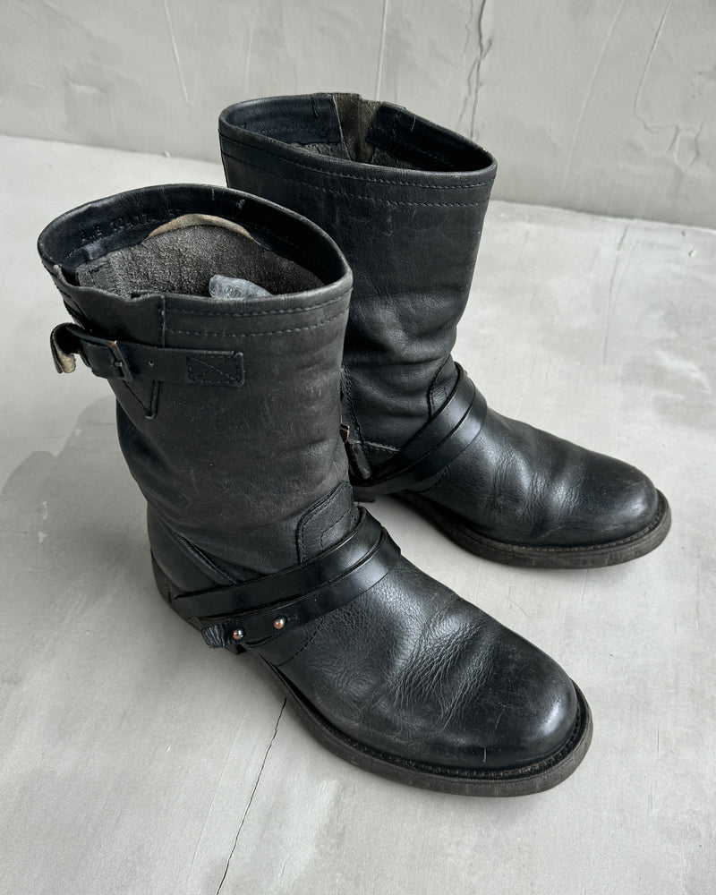 BIKKEMBERGS LEATHER WRAP BOOTS - EU 37