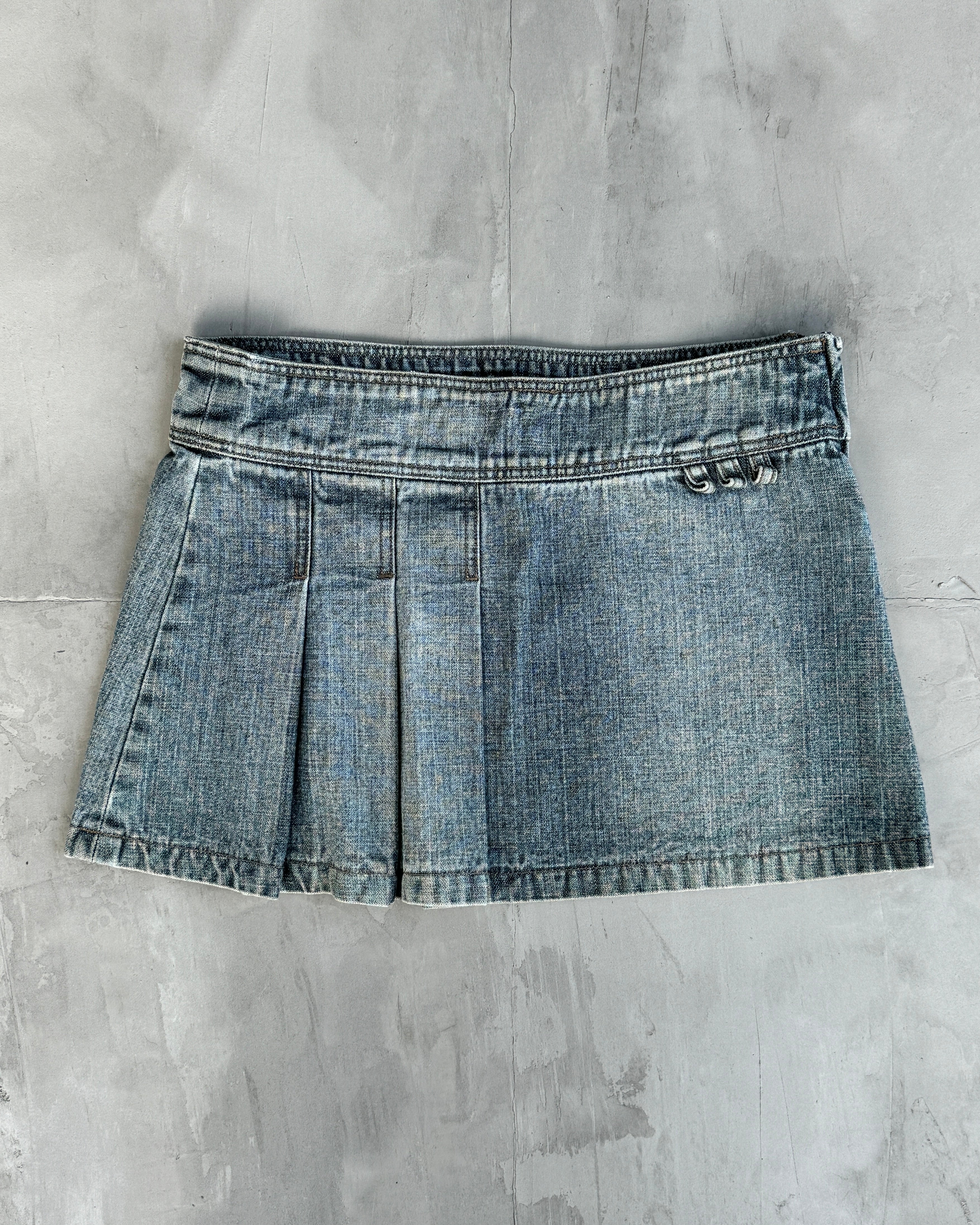 DIESEL DENIM PLEATED MINI SKIRT - S