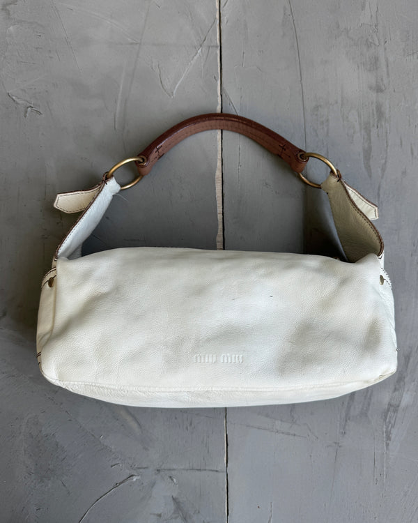 Miu Miu 2000's Cream Leather Shoulder Bag