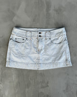 DIESEL 2000'S BLEACHED DENIM MINI SKIRT - M