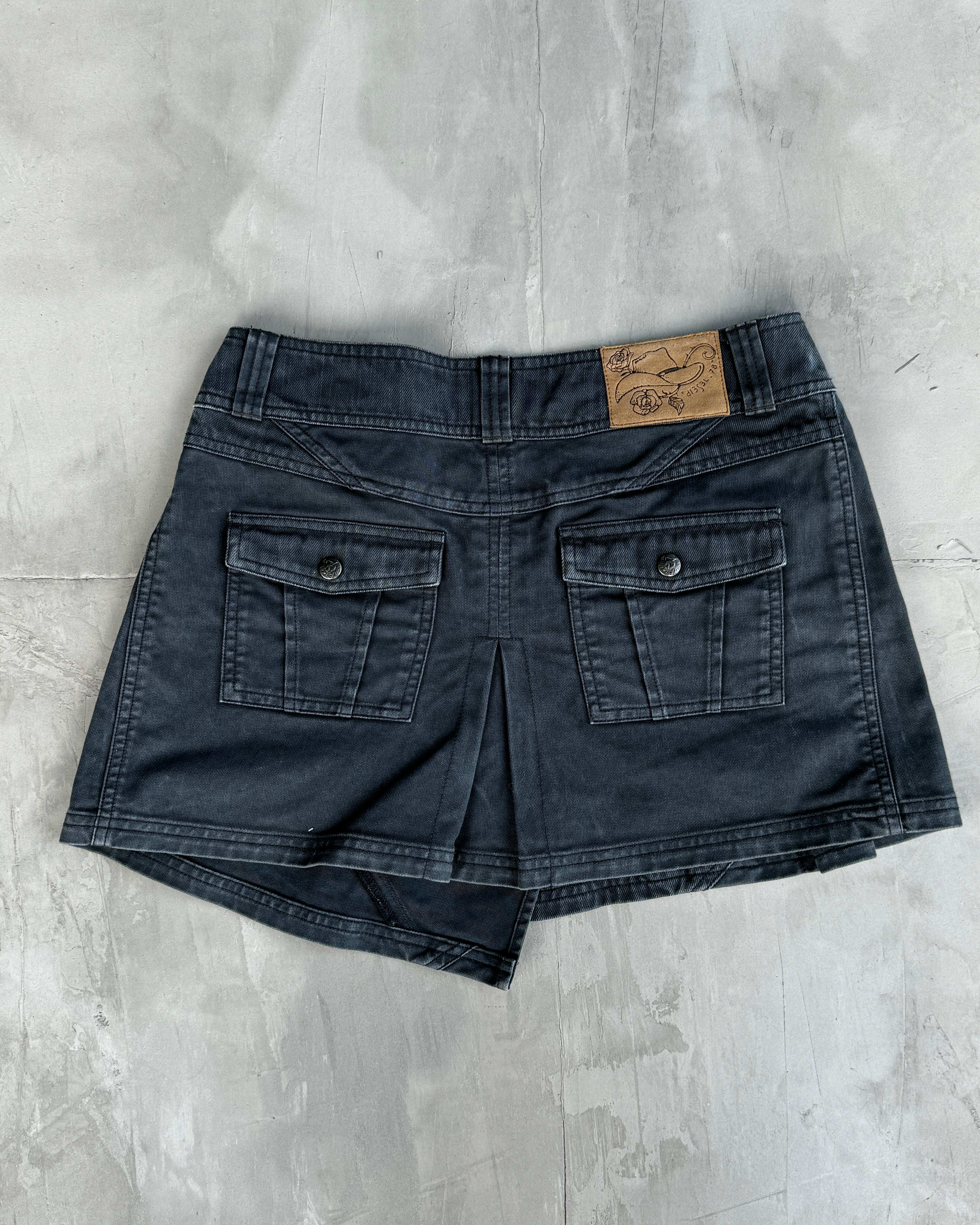 DIESEL 2000'S ASYMMETRIC WRAP MINI SKIRT - M